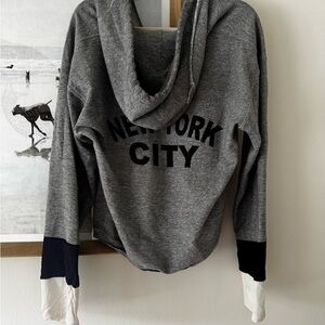 Mixology - New York City Gray Hoodie with Colorblock Cuffs
